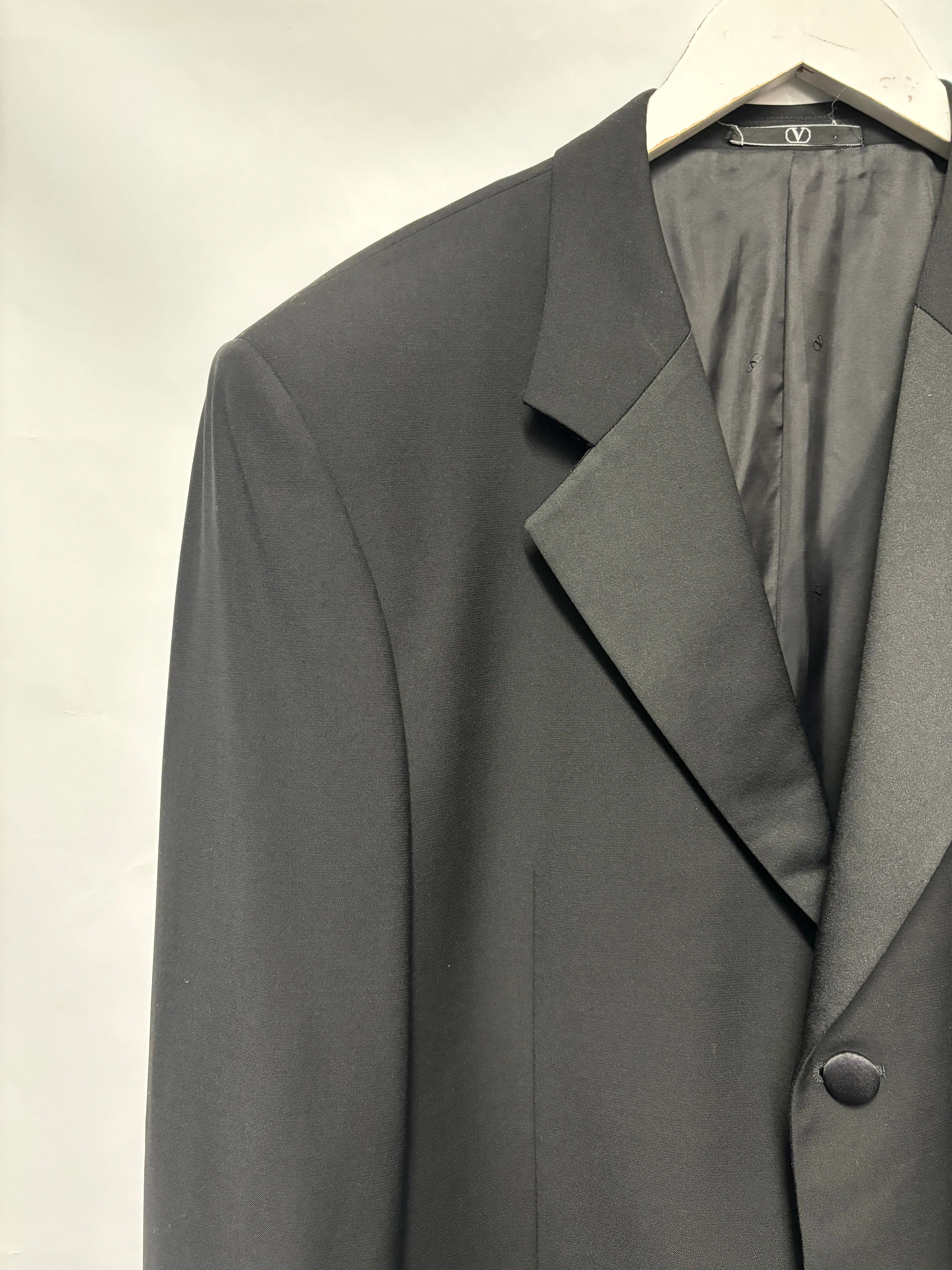 Valentino Black 100% Virgin Wool Tuxedo Large