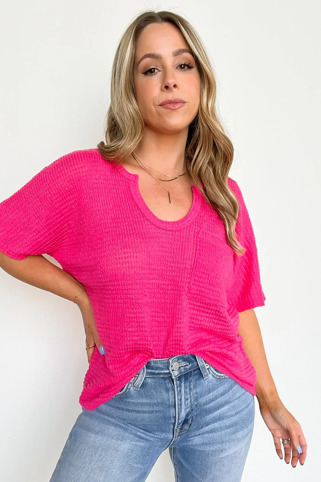 Varnie Knit U-Neck Pocket Top - BACK IN STOCK