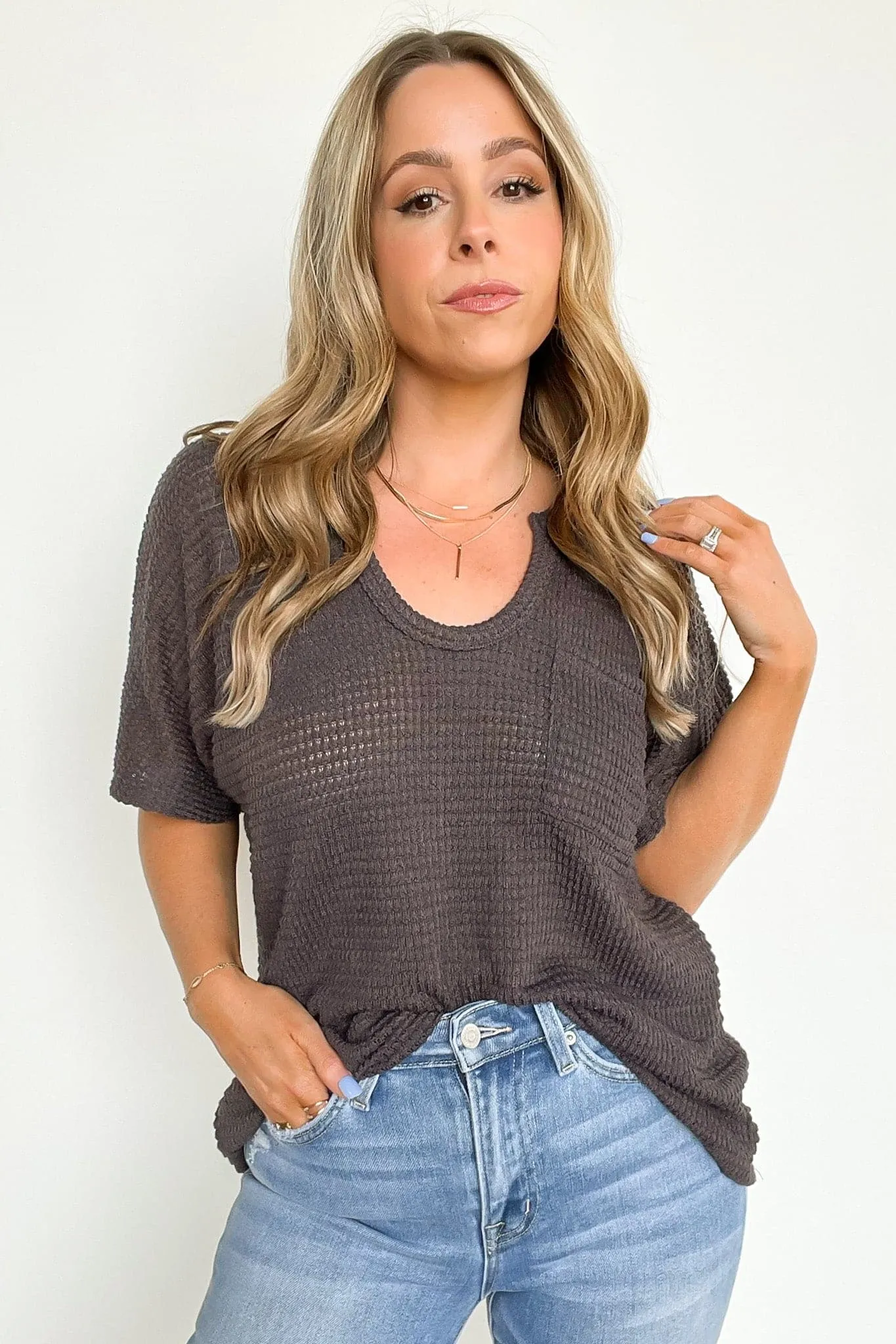 Varnie Knit U-Neck Pocket Top - BACK IN STOCK