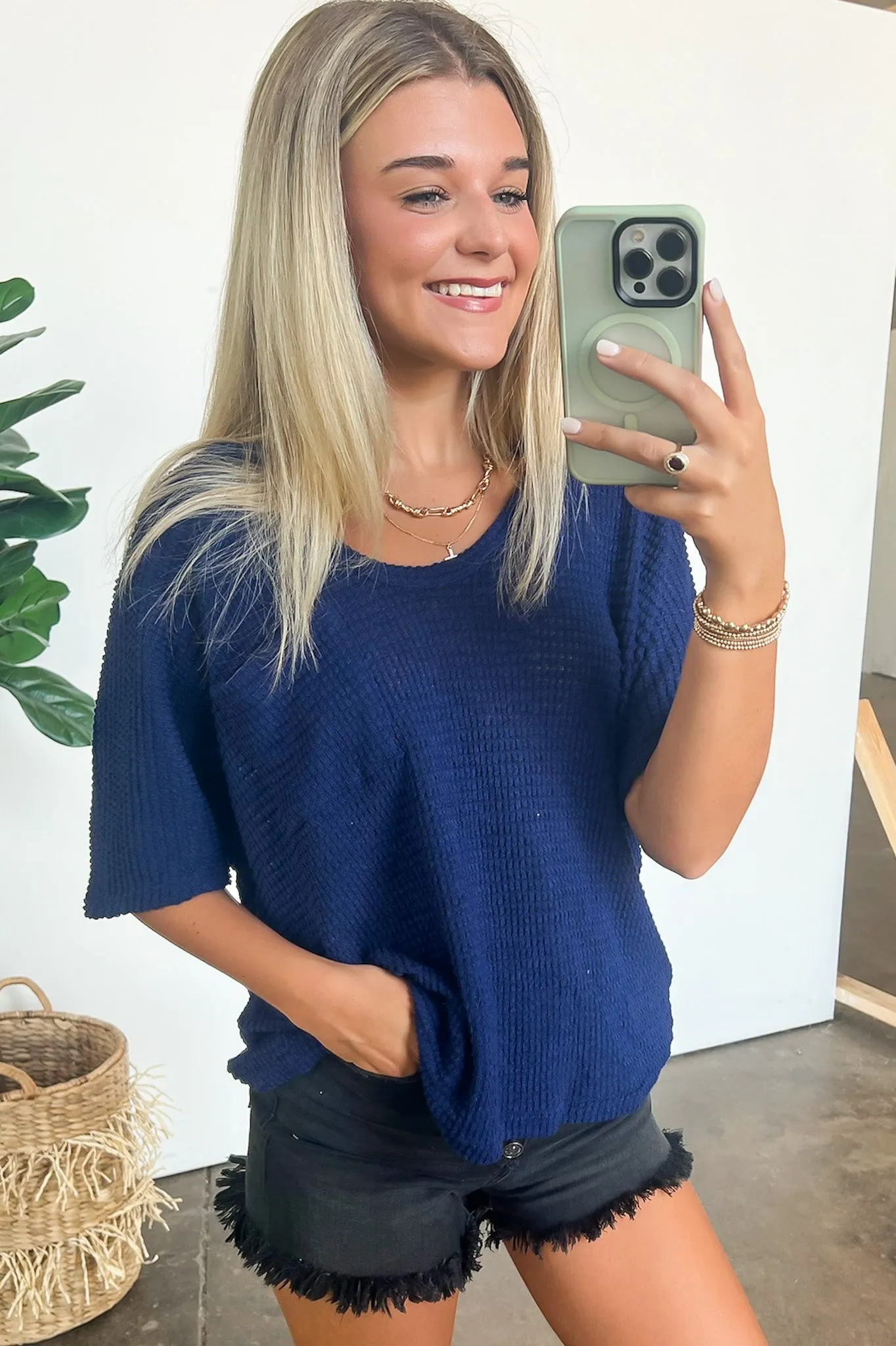 Varnie Knit U-Neck Pocket Top - BACK IN STOCK