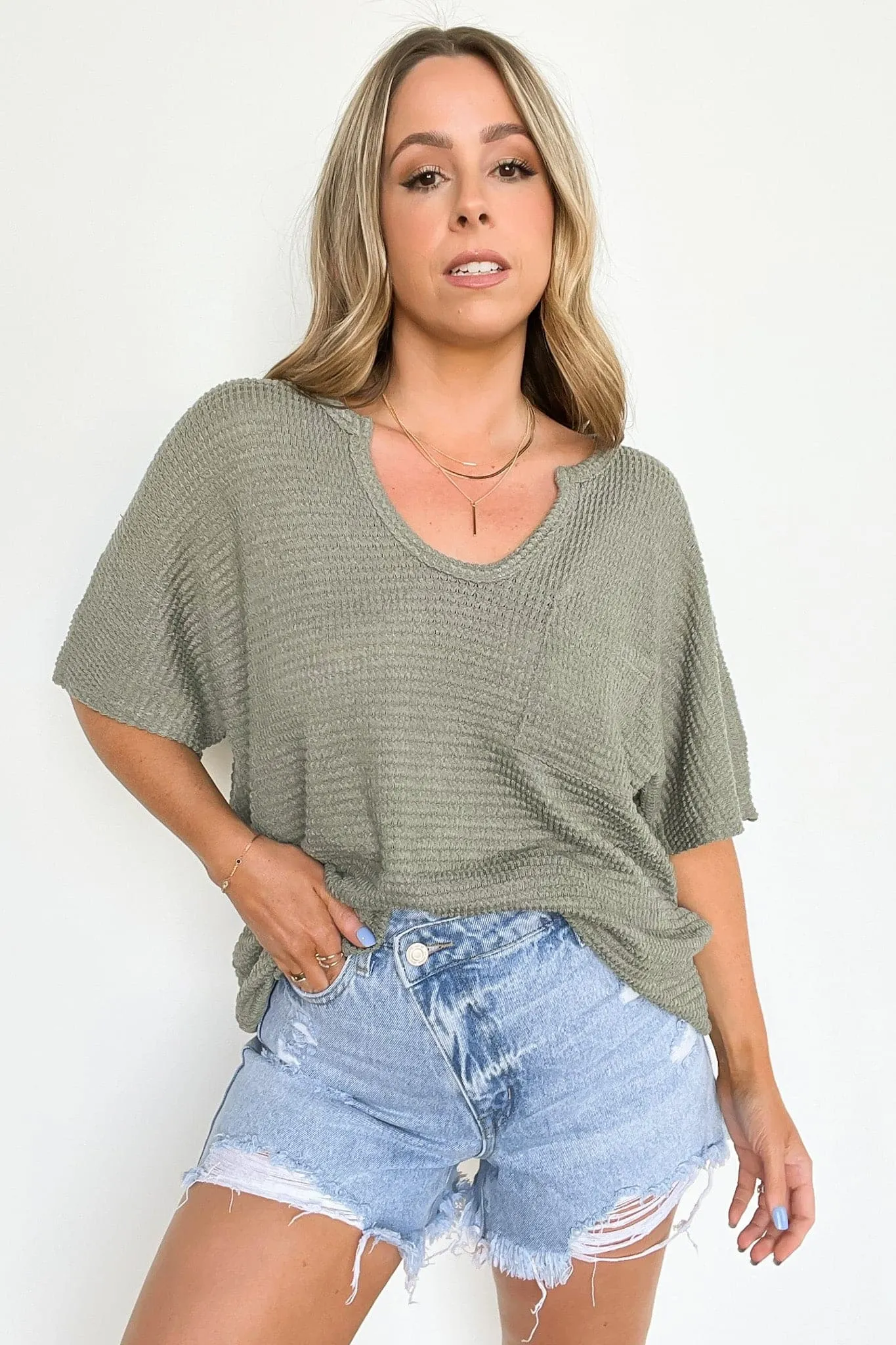 Varnie Knit U-Neck Pocket Top - BACK IN STOCK
