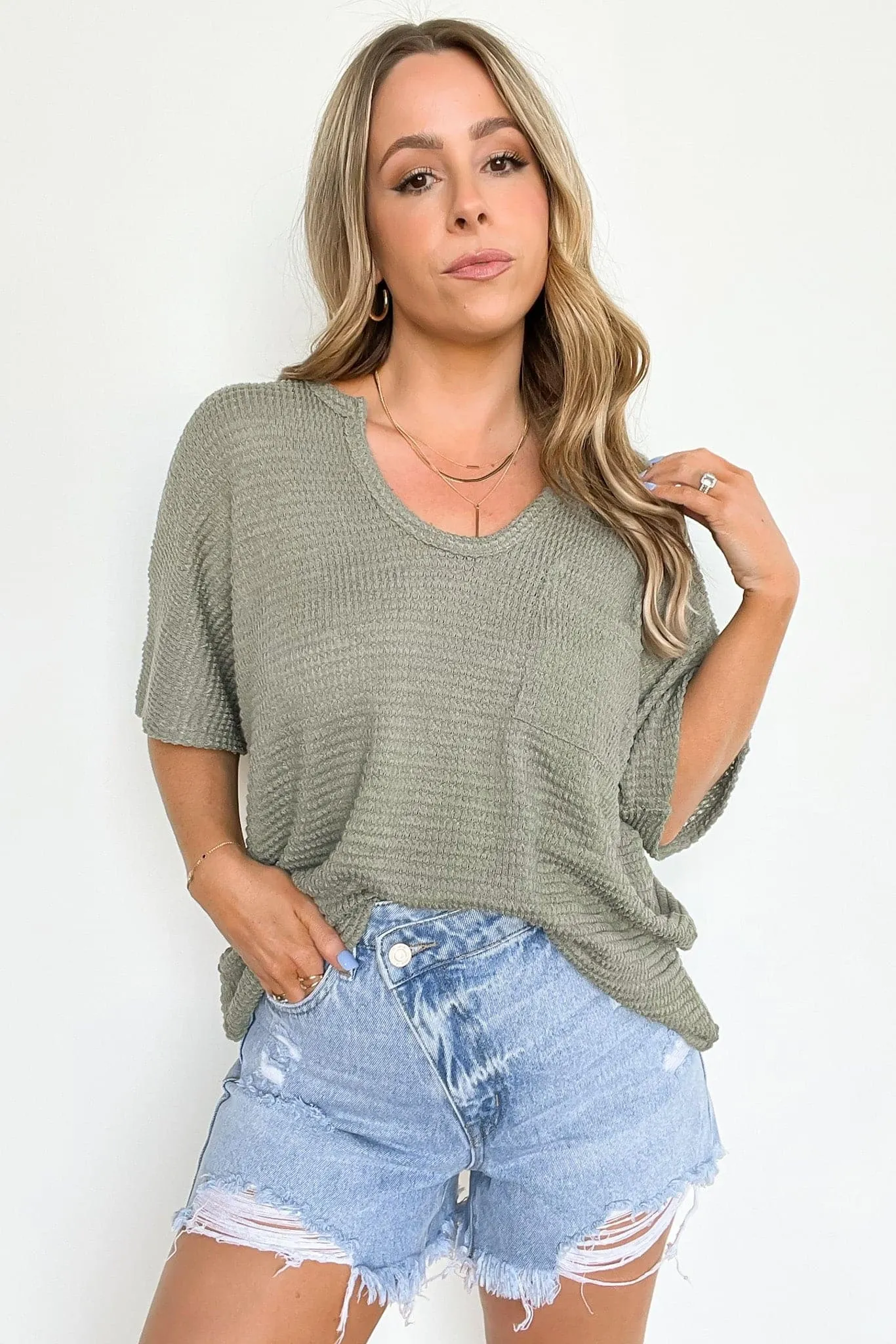Varnie Knit U-Neck Pocket Top - BACK IN STOCK
