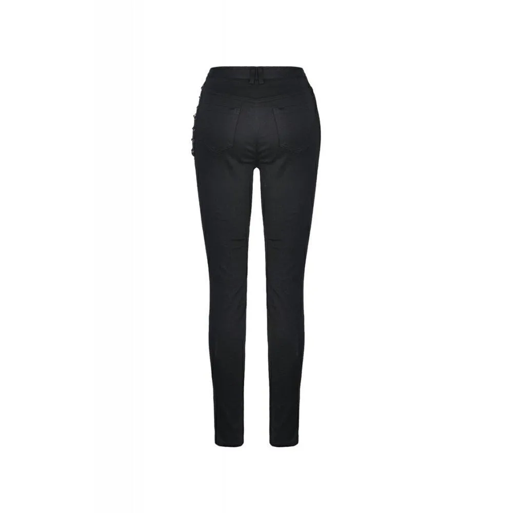 Women's Punk Hollow Leg Asymmetrical Elastic Trousers