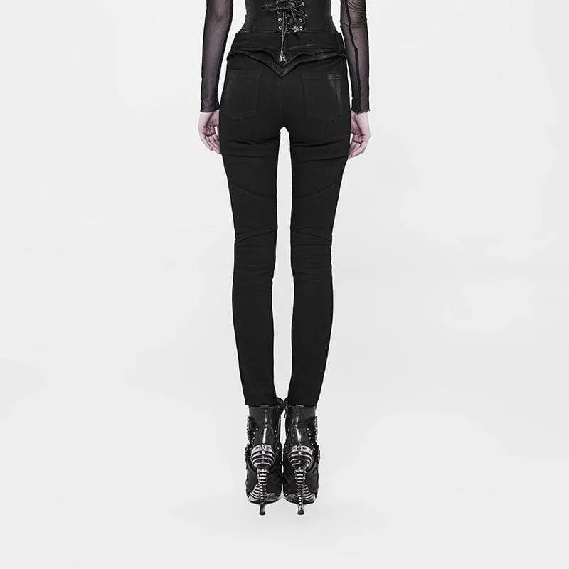 Women's Studded Punk Trousers
