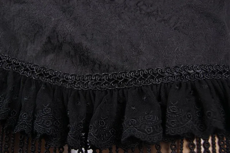 Women's Vintage Punk Shorts with Ruffles and Lacing
