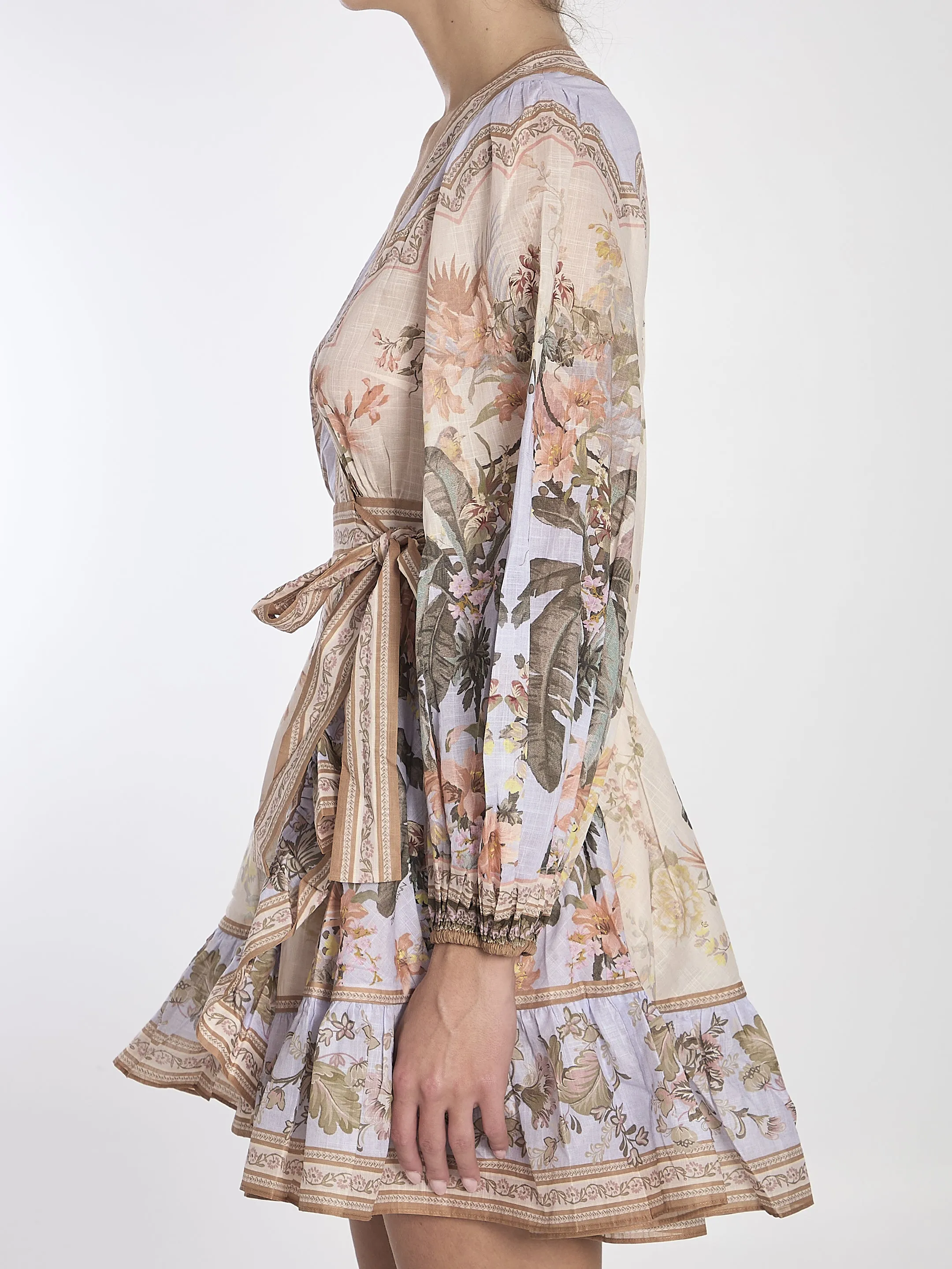 Zimmermann Wylie Mini Wrap Frill Dress