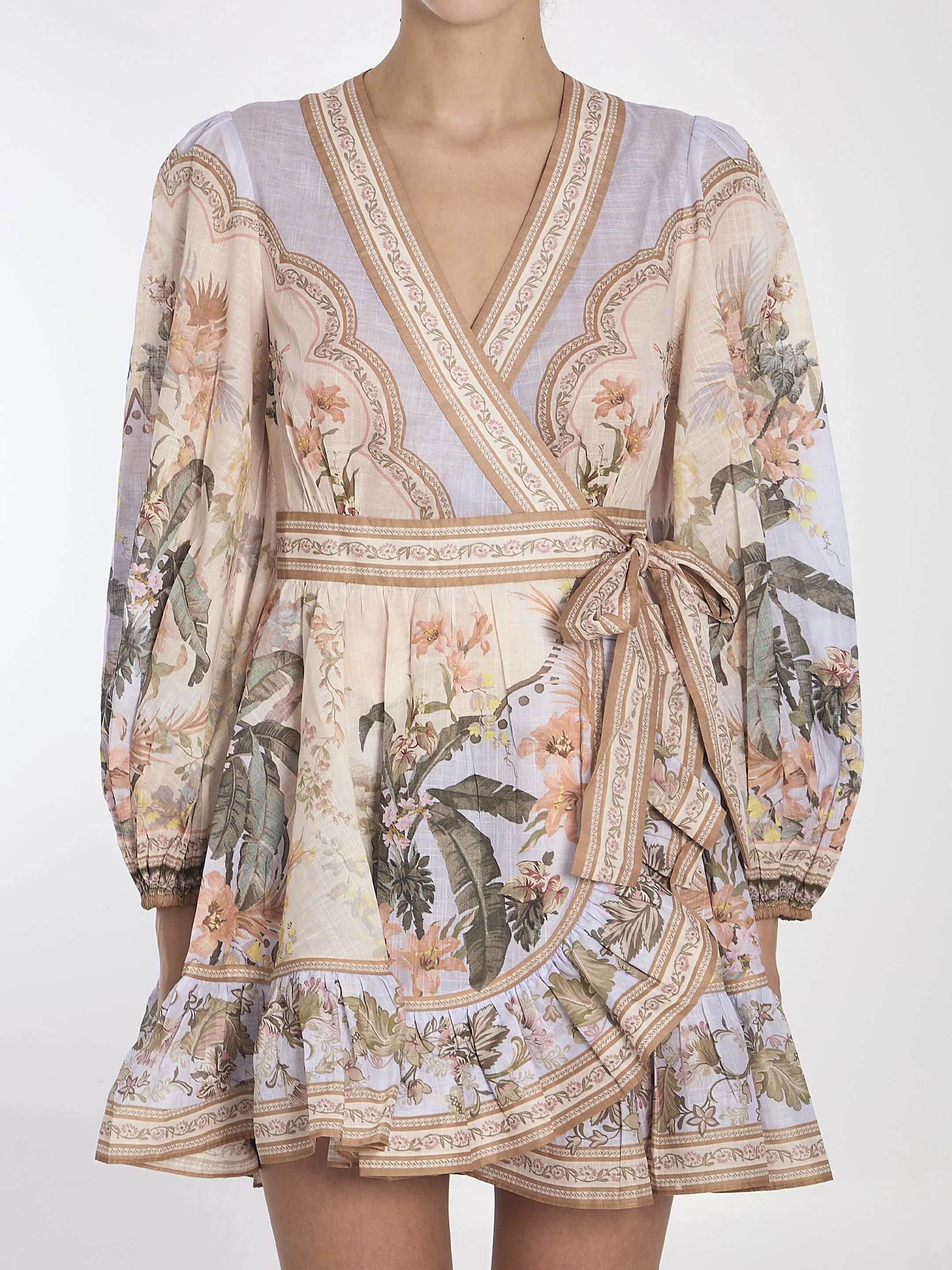 Zimmermann Wylie Mini Wrap Frill Dress