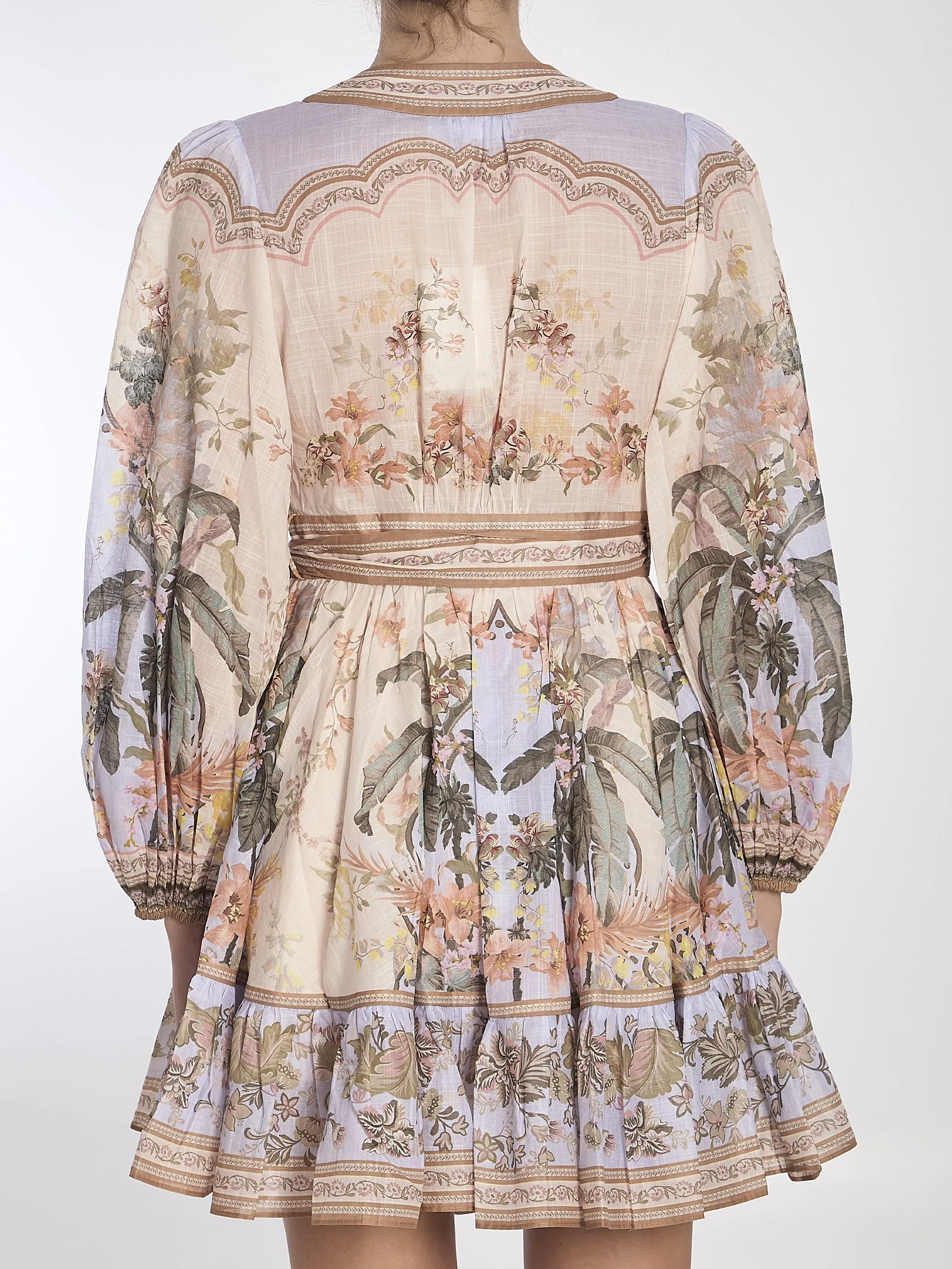 Zimmermann Wylie Mini Wrap Frill Dress